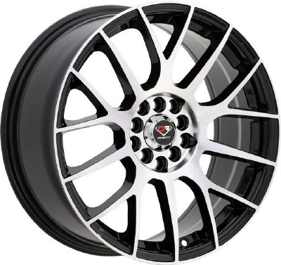 17X7.5 5-112 / 5-114.3 +35 73.1 BLACK W/MACH FACE