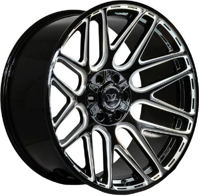 20X10 8-165 NEG19 125 BLACK AND MILLED