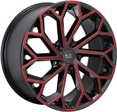 17X7.5 5-114.3 +38 73.1 BLACK AND RED MILLED