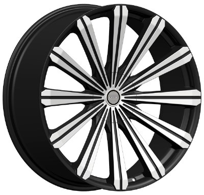 20X8.5 5-110 / 5-115 +35 73.1 BLACK W/MACH FACE / PINSTRIPE