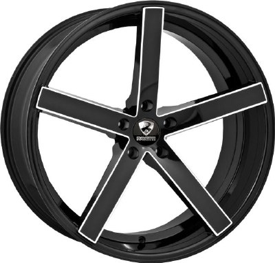 22X8.5 5-120 +15 74.1 BLACK WITH MILLED SPOKE