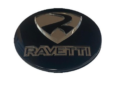 RAVETTI BLACK W/CHROME LOGO FOR CAP BASE (CC016-1P)