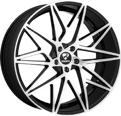 22X8.5 5-115 +15 74.1 BLACK WITH MACHINED FACE