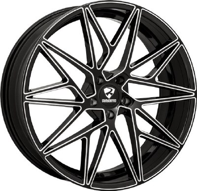 22X8.5 5-115 +15 74.1 BLACK WITH BALL MILLING