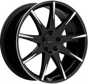 18X8.0 5-112 / 5-114.3 +38 73.1 BLACK WITH MACHINED FACE