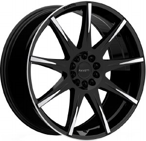 18X8.0 5-114.3 / 5-120 +38 74.1 BLACK WITH MACHINED FACE