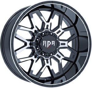 20X10 6-135 / 6-139.7 NEG18 108 (B+MO+ME) BLACK W/MACH FACE AND FLANGE