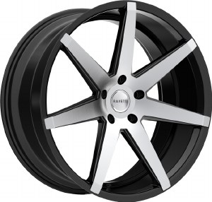 22X9.0 5-115 +15 74.1 SATIN BLACK WITH MACHINED FACE