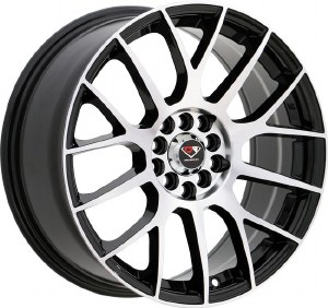 18X8.0 5-112 / 5-114.3 +35 73.1 BLACK W/MACH FACE