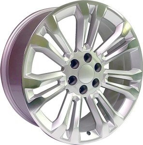22X9.0 6-139.7 +24 78.1 SILVER W/ MACH FACE (FITS 2019+) **ONLY SOLD IN SETS OF 4**