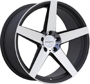 20X8.5 5-108 +38 74.1 SATIN BLACK WITH MACHINED FACE