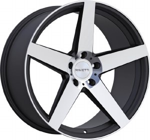 20X8.5 5-115 +15 74.1 SATIN BLACK WITH MACHINED FACE