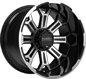 20X10 6-135 / 6-139.7 NEG18 108 BLACK WITH MACH FACE / FLANGE (FITS 2019+)