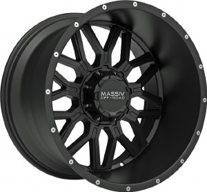 20X10 5-127 / 5-139.7 NEG18 87.1 SATIN BLACK WITH MILLED RIVETS 20X10 5-127 / 5-139.7 NEG18 87.1 SATIN BLACK WITH MILLED RIVETS