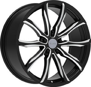 22X8.0 5-120 +38 74.1 BLACK AND MILLED