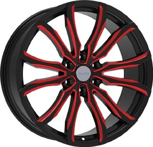 22X9.5 6-139.7 +24 78.1 BLACK AND RED MILLED (FITS 2019+)