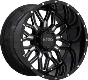 22X10 6-135 / 6-139.7 NEG18 108 BLACK WITH MILLED ACCENTS / RIVETS (FITS 2019+) 22X10 6-135 / 6-139.7 NEG18 108 BLACK WITH MILLED ACCENTS / RIVETS (FITS 2019+)