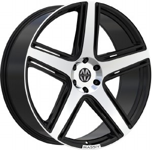 24X9.0 5-115 +15 74.1 BLACK W/ MACH FACE - CLASSICO