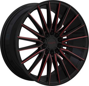 18X8.0 5-114.3 / 5-120 +38 74.1 BLACK AND RED MILLED