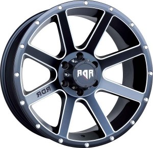 17X9.0 5-127 NEG12 78.1 (MFB+MW) MATTE BLACK AND MILLED **CLOSEOUT; SOLD IN SETS OF 4**