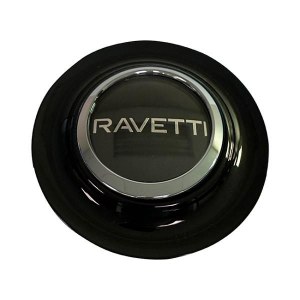 RAVETTI FLOATING CAP BLACK OUTER RING WITH BLACK LOGO (CHROME RING AROUND LOGO)