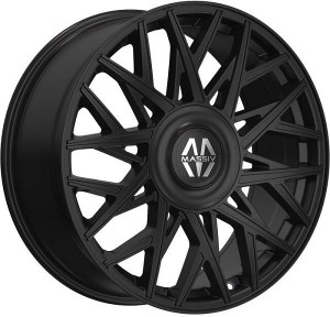 20X8.5 5-114.3 / 5-120 +35 74.1 FULL GLOSS BLACK FLOATING CAP - MAGNUS