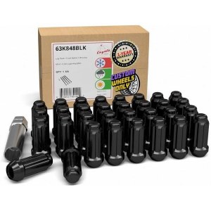 14 MM 1.50 BLACK CLOSED END SPLINE LUGS - (32 LUGS + 1KEY)