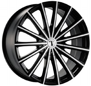 22X8.0 5-114.3 / 5-120 +38 74.1 BLACK W/MACH FACE