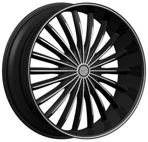 22X8.0 5-112 / 5-114.3 +38 73.1 BLACK W/MACH FACE / PINSTRIPE