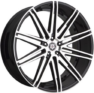 22X8.0 5-114.3 +38 73.1 BLACK AND MACHINED **ONLY SOLD IN SETS OF 4**