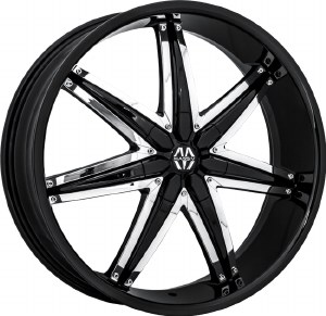 20X8.5 5-108 / 5-114.3 +38 74.1 BLACK/CHROME INSERTS - SPLINE 20X8.5 5-108 / 5-114.3 +38 74.1 BLACK/CHROME INSERTS - SPLINE