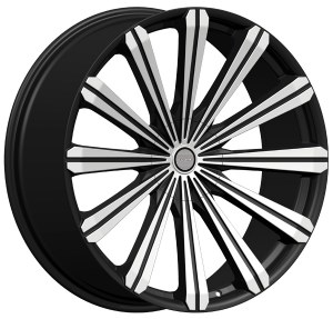 22X9.0 5-115 / 5-139.7 +13 78.1 BLACK W/MACH FACE **ONLY SOLD IN SETS OF 4**