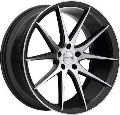 22X9.0 5-120 +20 74.1 SATIN BLACK WITH MACHINED FACE