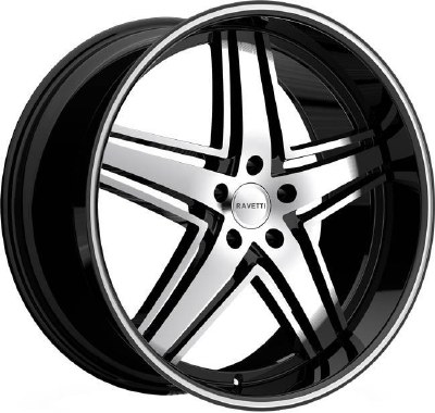 20X10 5-112 +42 66.56 BLACK WITH MACH FACE / PINSTRIPE