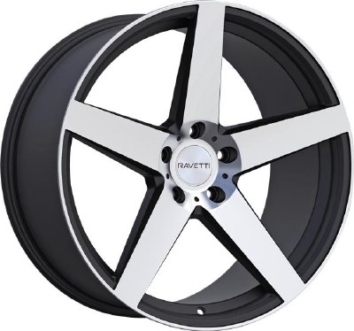 20X8.5 5-120 +38 74.1 SATIN BLACK WITH MACHINED FACE
