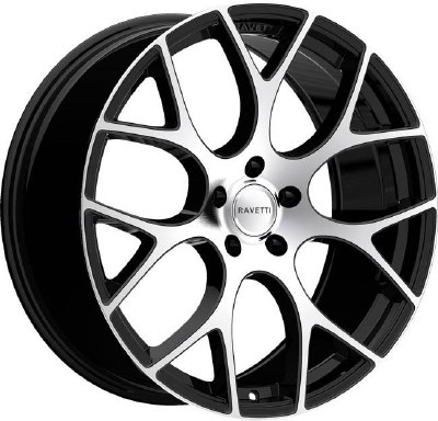 18X8.0 5-108 +38 74.1 BLACK WITH MACHINED FACE