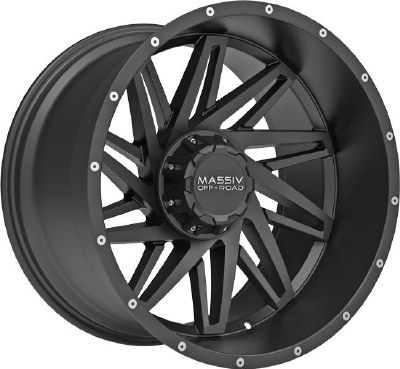 20X12 6-135 / 6-139.7 NEG44 108 SATIN BLACK WITH MILLED RIVETS (FITS 2019+)