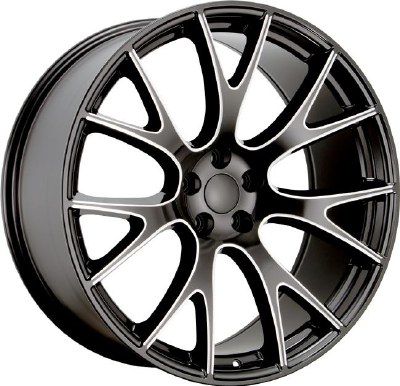 22X9.5 5-115 +15 74.1 BLACK AND MILLED