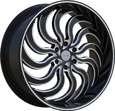 24X9.5 6-135 +30 87.1 BLACK AND MILLED / PINSTRIPE