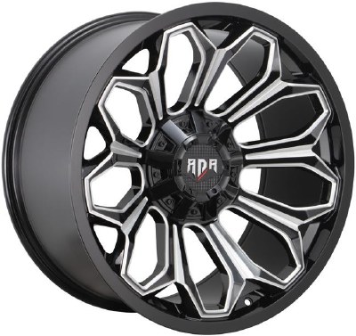 20X10 6-135 / 6-139.7 NEG18 108 BLACK AND MILLED **ONLY SOLD IN SETS OF 4**