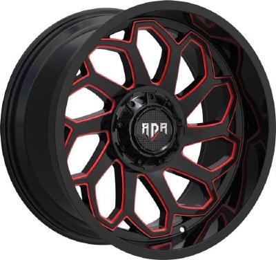17X9.0 6-135 / 6-139.7 +0 108 BLACK AND RED MILLED