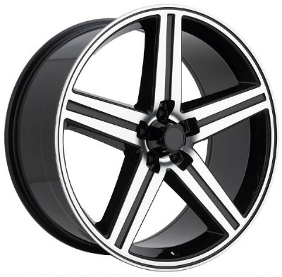 22X9.0 5-120 +15 74.1 BLACK W/MACH FACE **ONLY SOLD IN SETS OF 4**