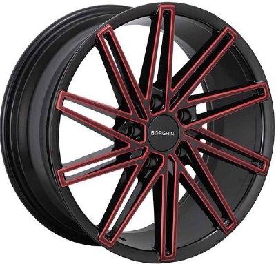 17X7.5 5-114.3 +38 73.1 BLACK AND RED MILLED