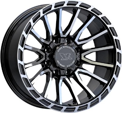 20X10 8-180 NEG19 125 GLOSS BLACK MACHINED FACE / FLANGE