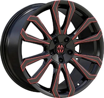 22X9.0 5-112 / 5-114.3 +35 74.1 BLACK AND RED MILLED - TITAN