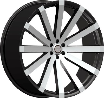 24X9.5 6-139.7 +25 108 BLACK W/MACH FACE (FITS 2019+)