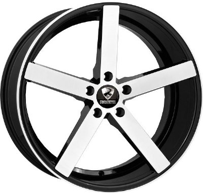 22X8.5 5-120 +15 74.1 BLACK WITH BRUSHED FACE