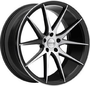 22X9.0 5-115 +15 74.1 SATIN BLACK WITH MACHINED FACE