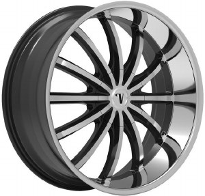 22X9.5 5-120 +13 74.1 BLACK W/MACH FACE/LIP