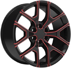 20X9.0 6-139.7 +32 78.1 BLACK W/ RED MILLING (PRE 2019 ONLY)